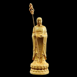 Tượng Địa Tạng Vương Bồ Tát Bằng Gỗ Hoàng Dương, Cao 10cm, 21cm 1 1 61