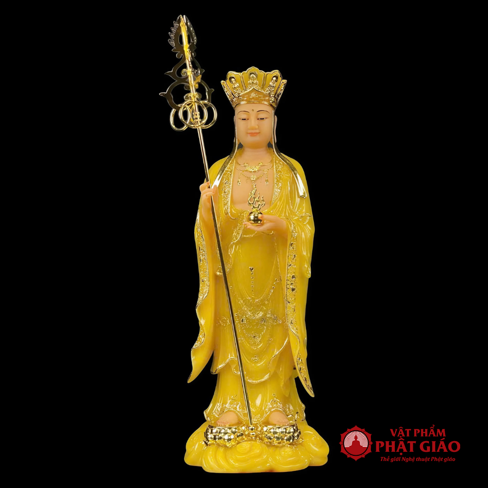 Tượng Địa Tạng Vương Bồ Tát Đứng, Chất Liệu Bột Đá Thạch Anh, Cao 48cm, 65cm 4 2 47