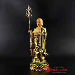 Tượng Địa Tạng Vương Bồ Tát Đứng, Chất Liệu Composite Sơn Vàng, Cao 25cm 2 2 55