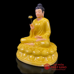 Tượng Bổn Sư Thích Ca Liên Hoa Ngồi Đài Sen Bột Đá Thạch Anh Cao Cấp, Cao 40cm 2 2 56