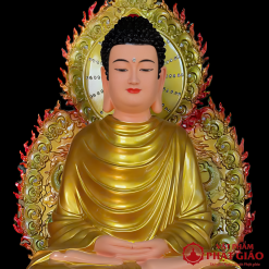 Tượng Bổn Sư Thích Ca Ngồi Đài Sen Sơn Vẽ Cao Cấp, Chất Liệu Composite Cao 75cm 2 2 58