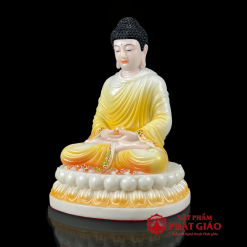 Tượng Bổn Sư Thích Ca Ngồi Tĩnh Tâm Y Vàng Bột Đá Cao Cấp 2 2 61