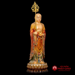 Tượng Đức Địa Tạng Vương Đứng Chất Liệu Đồng Đài Loan, Cao 30cm 2 3 51
