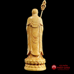 Tượng Địa Tạng Vương Bồ Tát Bằng Gỗ Hoàng Dương, Cao 10cm, 21cm 3 3 53
