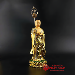 Tượng Địa Tạng Vương Bồ Tát Đứng, Chất Liệu Composite Sơn Vàng, Cao 25cm 3 3 54