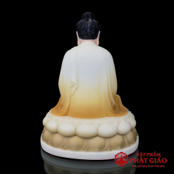 Tượng Bổn Sư Thích Ca Liên Hoa Ngồi Đài Sen Sơn Họa Tiết Bằng Bột Đá, Cao 40cm 5 3 56