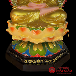 Tượng Bổn Sư Thích Ca Ngồi Đài Sen Sơn Vẽ Cao Cấp, Chất Liệu Composite Cao 75cm 3 3 57