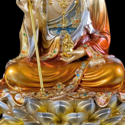 Tượng Ngài Bồ Tát Địa Tạng Bằng Đồng Men Cổ Viền Vàng, Cao 30cm, 40cm, 48cm 4 4 37
