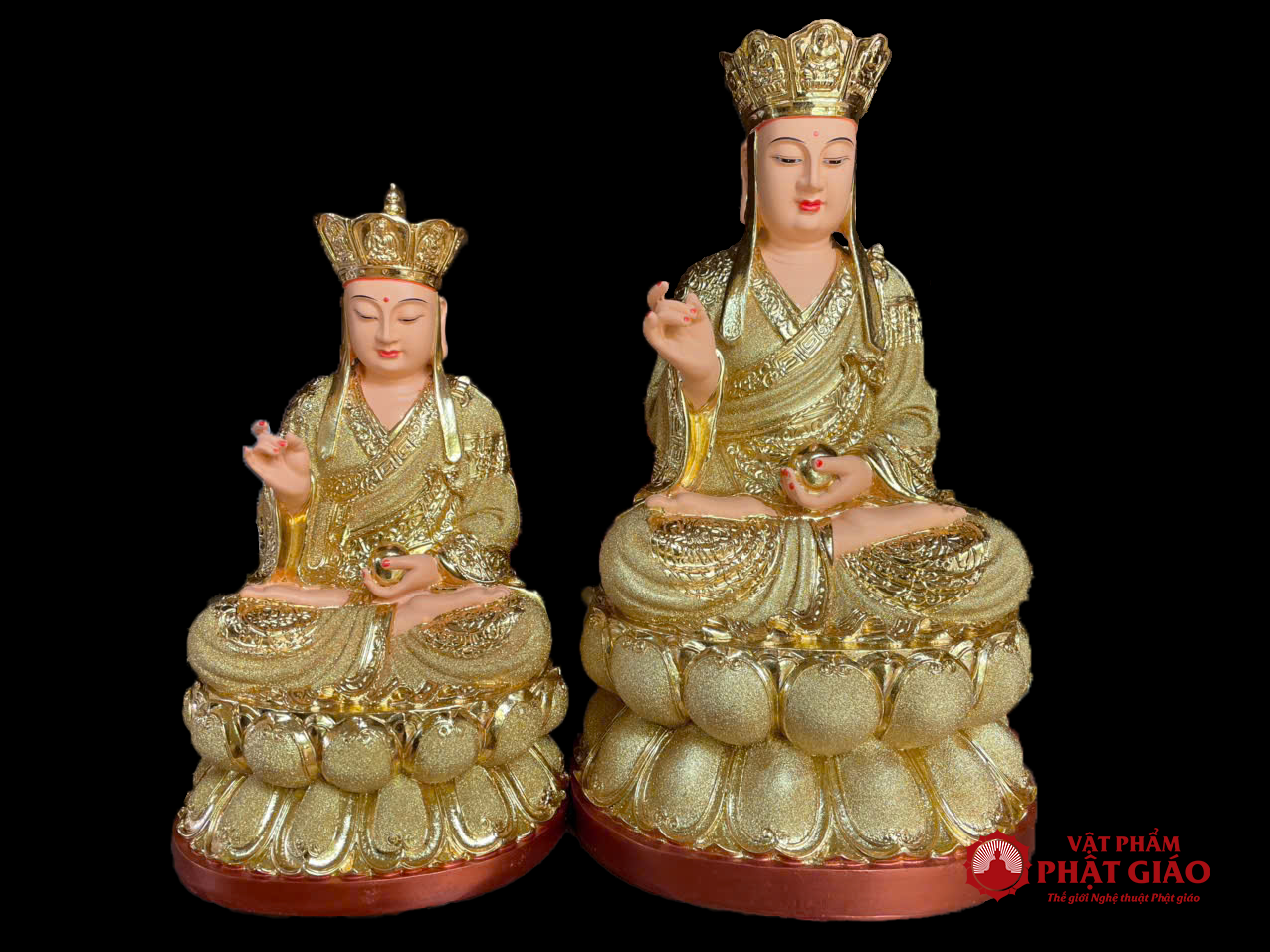 Tượng Ngài Địa Tạng Bồ Tát Ngồi, Chất Liệu Composite Mạ Cát, Cao 30cm, 40cm, 48cm 8 4 38