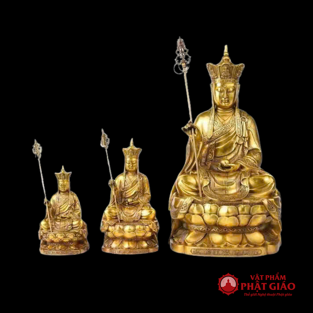 Tượng Đức Địa Tạng Vương Ngồi Bằng Đồng, Cao 19cm, 25cm, 40cm 6 4 46