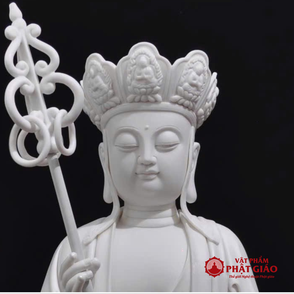 Tượng Sứ Địa Tạng Vương Đứng, Cao 38cm, 46cm, 53cm 9 4 47