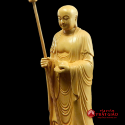 Tượng Địa Tạng Vương Bồ Tát Bằng Gỗ Hoàng Dương, Cao 10cm, 21cm 4 4 51