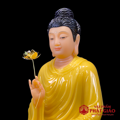 Tượng Bổn Sư Thích Ca Liên Hoa Ngồi Đài Sen Bột Đá Thạch Anh Cao Cấp, Cao 40cm 4 4 54