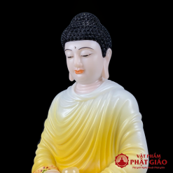 Tượng Bổn Sư Thích Ca Ngồi Tĩnh Tâm Y Vàng Bột Đá Cao Cấp 4 4 59