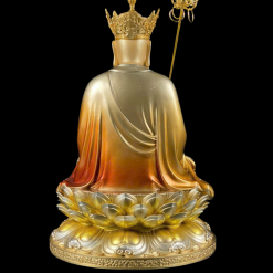 Tượng Ngài Bồ Tát Địa Tạng Bằng Đồng Men Cổ Viền Vàng, Cao 30cm, 40cm, 48cm 5 5 30