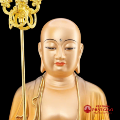 Tượng Đức Địa Tạng Vương Đứng Chất Liệu Đồng Đài Loan, Cao 30cm 3 5 38