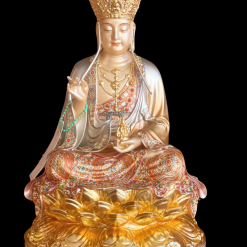 Tượng Ngài Bồ Tát Địa Tạng Bằng Đồng Men Cổ Viền Vàng, Cao 30cm, 40cm, 48cm 6 6 17