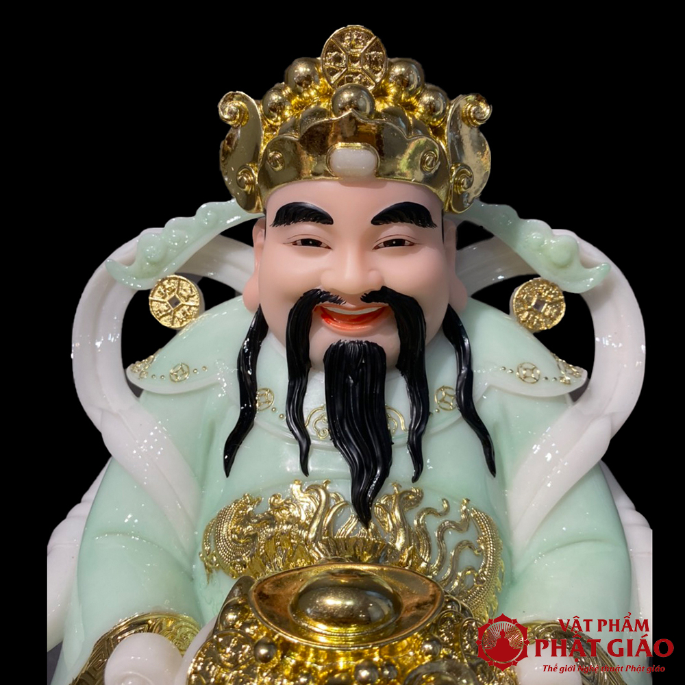 Tượng Thần Tiên Ôm Chậu Tiền Ngồi Đế Vuông Bột Đá Xanh Ngọc Viền Vàng 20cm, 25cm, 30cm, 40cm, 48cm 8 9 Tuong Than tien xanh ngoc vien vang 0002 z2220379968659 1f2adda548a294631582ad314812bfe4