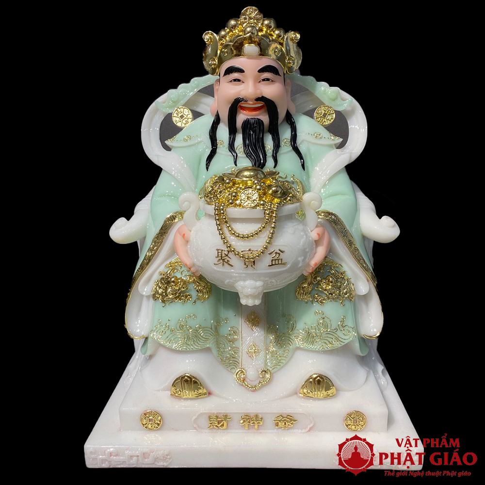 Tượng Thần Tiên Ôm Chậu Tiền Ngồi Đế Vuông Bột Đá Xanh Ngọc Viền Vàng 20cm, 25cm, 30cm, 40cm, 48cm 7 9 Tuong Than tien xanh ngoc vien vang 0004 z2220379968641 1dbdb39ff441cf3023e82e5401fa1382
