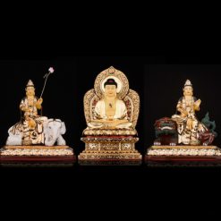 Bộ Tượng Hoa Nghiêm Tam Thánh Bằng Đồng Dát Vàng, Cao 27cm (Tổng Lá Đề Cao 31cm) 5 Bo Tuong Hoa Nghiem Tam Thanh Bang Dong Dat Vang Cao 27cm Tong La De Cao 31cm 10