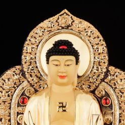 Bộ Tượng Hoa Nghiêm Tam Thánh Bằng Đồng Dát Vàng, Cao 27cm (Tổng Lá Đề Cao 31cm) 4 Bo Tuong Hoa Nghiem Tam Thanh Bang Dong Dat Vang Cao 27cm Tong La De Cao 31cm 11