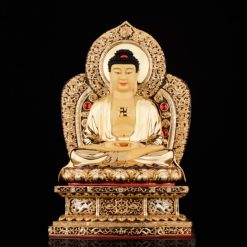 Bộ Tượng Hoa Nghiêm Tam Thánh Bằng Đồng Dát Vàng, Cao 27cm (Tổng Lá Đề Cao 31cm) 2 Bo Tuong Hoa Nghiem Tam Thanh Bang Dong Dat Vang Cao 27cm Tong La De Cao 31cm 13