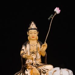 Bộ Tượng Hoa Nghiêm Tam Thánh Bằng Đồng Dát Vàng, Cao 27cm (Tổng Lá Đề Cao 31cm) 12 Bo Tuong Hoa Nghiem Tam Thanh Bang Dong Dat Vang Cao 27cm Tong La De Cao 31cm 2