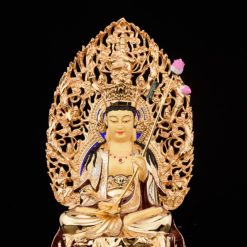 Bộ Tượng Hoa Nghiêm Tam Thánh Bằng Đồng Dát Vàng, Cao 33cm (Tổng Lá Đề Cao 40cm) 2 Bo Tuong Hoa Nghiem Tam Thanh Bang Dong Dat Vang Cao 33cm Tong La De Cao 40cm 1