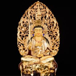 Bộ Tượng Hoa Nghiêm Tam Thánh Bằng Đồng Dát Vàng, Cao 33cm (Tổng Lá Đề Cao 40cm) 5 Bo Tuong Hoa Nghiem Tam Thanh Bang Dong Dat Vang Cao 33cm Tong La De Cao 40cm 12