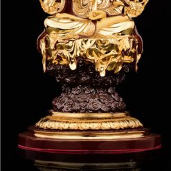 Bộ Tượng Hoa Nghiêm Tam Thánh Bằng Đồng Dát Vàng, Cao 33cm (Tổng Lá Đề Cao 40cm) 4 Bo Tuong Hoa Nghiem Tam Thanh Bang Dong Dat Vang Cao 33cm Tong La De Cao 40cm 13