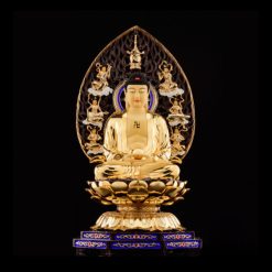 Bộ Tượng Hoa Nghiêm Tam Thánh Bằng Đồng Dát Vàng, Cao 52cm (Tổng Lá Đề Cao 68cm) 1 Bo Tuong Hoa Nghiem Tam Thanh Bang Dong Dat Vang Cao 52cm Tong La De Cao 68cm 1