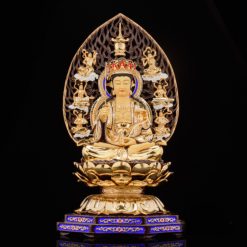 Bộ Tượng Hoa Nghiêm Tam Thánh Bằng Đồng Dát Vàng, Cao 52cm (Tổng Lá Đề Cao 68cm) 4 Bo Tuong Hoa Nghiem Tam Thanh Bang Dong Dat Vang Cao 52cm Tong La De Cao 68cm 10