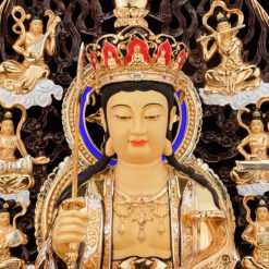 Bộ Tượng Hoa Nghiêm Tam Thánh Bằng Đồng Dát Vàng, Cao 52cm (Tổng Lá Đề Cao 68cm) 10 Bo Tuong Hoa Nghiem Tam Thanh Bang Dong Dat Vang Cao 52cm Tong La De Cao 68cm 3