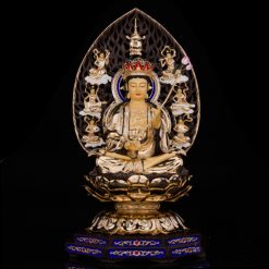 Bộ Tượng Hoa Nghiêm Tam Thánh Bằng Đồng Dát Vàng, Cao 52cm (Tổng Lá Đề Cao 68cm) 7 Bo Tuong Hoa Nghiem Tam Thanh Bang Dong Dat Vang Cao 52cm Tong La De Cao 68cm 7