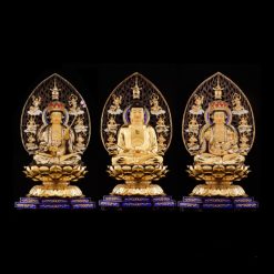 Bộ Tượng Hoa Nghiêm Tam Thánh Bằng Đồng Dát Vàng, Cao 52cm (Tổng Lá Đề Cao 68cm) 5 Bo Tuong Hoa Nghiem Tam Thanh Bang Dong Dat Vang Cao 52cm Tong La De Cao 68cm 9