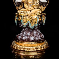 Bộ Tượng Hoa Nghiêm Tam Thánh Bằng Đồng Dát Vàng, Cao 68cm (Tổng Lá Đề 90cm) 9 Bo Tuong Hoa Nghiem Tam Thanh Bang Dong Dat Vang Cao 68cm Tong La De 90cm 10