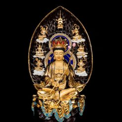 Bộ Tượng Hoa Nghiêm Tam Thánh Bằng Đồng Dát Vàng, Cao 68cm (Tổng Lá Đề 90cm) 8 Bo Tuong Hoa Nghiem Tam Thanh Bang Dong Dat Vang Cao 68cm Tong La De 90cm 11