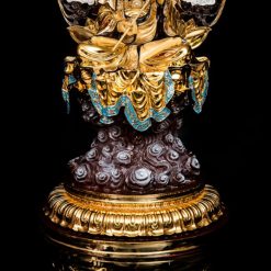 Bộ Tượng Hoa Nghiêm Tam Thánh Bằng Đồng Dát Vàng, Cao 68cm (Tổng Lá Đề 90cm) 5 Bo Tuong Hoa Nghiem Tam Thanh Bang Dong Dat Vang Cao 68cm Tong La De 90cm 14