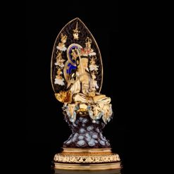 Bộ Tượng Hoa Nghiêm Tam Thánh Bằng Đồng Dát Vàng, Cao 68cm (Tổng Lá Đề 90cm) 1 Bo Tuong Hoa Nghiem Tam Thanh Bang Dong Dat Vang Cao 68cm Tong La De 90cm 3