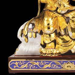 Bộ Tượng Hoa Nghiêm Tam Thánh Bằng Đồng Dát Vàng, Cao 88cm (Tổng Lá Đề Cao 106cm) 16 Bo Tuong Hoa Nghiem Tam Thanh Bang Dong Dat Vang Cao 88cm Tong La De Cao 106cm 12