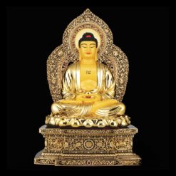 Bộ Tượng Hoa Nghiêm Tam Thánh Bằng Đồng Dát Vàng, Cao 88cm (Tổng Lá Đề Cao 106cm) 15 Bo Tuong Hoa Nghiem Tam Thanh Bang Dong Dat Vang Cao 88cm Tong La De Cao 106cm 13