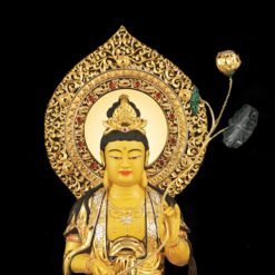 Bộ Tượng Hoa Nghiêm Tam Thánh Bằng Đồng Dát Vàng, Cao 88cm (Tổng Lá Đề Cao 106cm) 11 Bo Tuong Hoa Nghiem Tam Thanh Bang Dong Dat Vang Cao 88cm Tong La De Cao 106cm 17