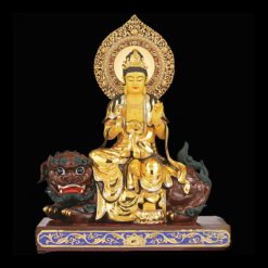 Bộ Tượng Hoa Nghiêm Tam Thánh Bằng Đồng Dát Vàng, Cao 88cm (Tổng Lá Đề Cao 106cm) 21 Bo Tuong Hoa Nghiem Tam Thanh Bang Dong Dat Vang Cao 88cm Tong La De Cao 106cm 6