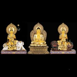 Bộ Tượng Hoa Nghiêm Tam Thánh Bằng Đồng Dát Vàng, Cao 88cm (Tổng Lá Đề Cao 106cm) 1 Bo Tuong Hoa Nghiem Tam Thanh Bang Dong Dat Vang Cao 88cm Tong La De Cao 106cm 9