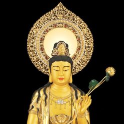 Bộ Tượng Hoa Nghiêm Tam Thánh Bằng Đồng Dát Vàng, Cao128 cm (Tổng Lá Đề Cao 157cm) 4 Bo Tuong Hoa Nghiem Tam Thanh Bang Dong Dat Vang Cao128 cm Tong La De Cao 157cm 12 1