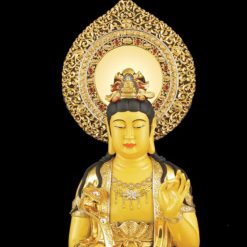 Bộ Tượng Hoa Nghiêm Tam Thánh Bằng Đồng Dát Vàng, Cao128 cm (Tổng Lá Đề Cao 157cm) 12 Bo Tuong Hoa Nghiem Tam Thanh Bang Dong Dat Vang Cao128 cm Tong La De Cao 157cm 2 1