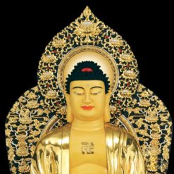 Bộ Tượng Hoa Nghiêm Tam Thánh Bằng Đồng Dát Vàng, Cao128 cm (Tổng Lá Đề Cao 157cm) 8 Bo Tuong Hoa Nghiem Tam Thanh Bang Dong Dat Vang Cao128 cm Tong La De Cao 157cm 6 1