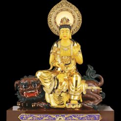 Bộ Tượng Hoa Nghiêm Tam Thánh Bằng Đồng Dát Vàng, Cao128 cm (Tổng Lá Đề Cao 157cm) 2 Bo Tuong Hoa Nghiem Tam Thanh Bang Dong Dat Vang Cao128 cm Tong La De Cao 157cm 9 1