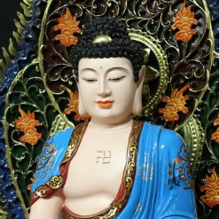 Bo Tuong Ngu Phuong Nhu Lai Ngu Tri Nhu Lai Ngoi Co La De Composit Son Thuong Cao 66cm 12