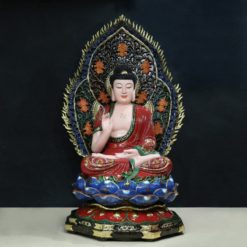 Bo Tuong Ngu Phuong Nhu Lai Ngu Tri Nhu Lai Ngoi Co La De Composit Son Thuong Cao 66cm 23